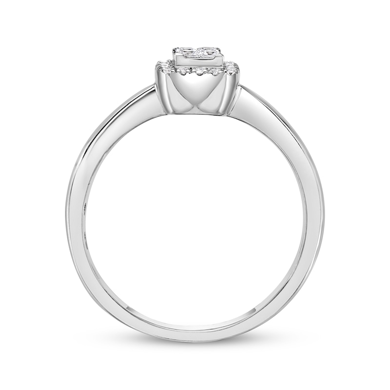 Main Image 3 of Princess-Cut Diamond Quad Promise Ring 1/5 ct tw 10K White Gold