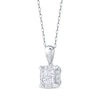 Thumbnail Image 2 of Princess-Cut Quad Diamond Cushion-Shaped Necklace 1 ct tw 10K White Gold 19"