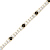 Thumbnail Image 2 of Black & White Diamond Station Bracelet 2-1/2 ct tw 10K Yellow Gold 7"
