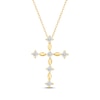Thumbnail Image 1 of Diamond Station Cross Necklace 1/4 ct tw 10K Yellow Gold 18"
