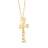 Thumbnail Image 2 of Diamond Station Cross Necklace 1/4 ct tw 10K Yellow Gold 18"