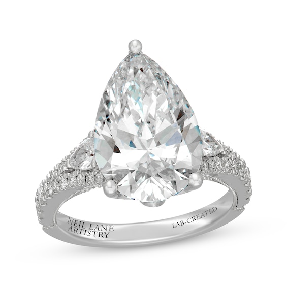 Neil Lane Artistry Pear-Shaped Lab-Grown Diamond Engagement Ring 7 ct tw 14K White Gold