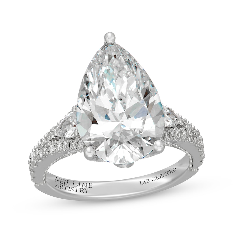 Main Image 4 of Neil Lane Artistry Pear-Shaped Lab-Grown Diamond Engagement Ring 7 ct tw 14K White Gold