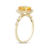 Thumbnail Image 1 of Oval-Cut Citrine & Diamond Scalloped Frame Ring 1/8 ct tw 10K Yellow Gold