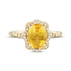 Thumbnail Image 2 of Oval-Cut Citrine & Diamond Scalloped Frame Ring 1/8 ct tw 10K Yellow Gold