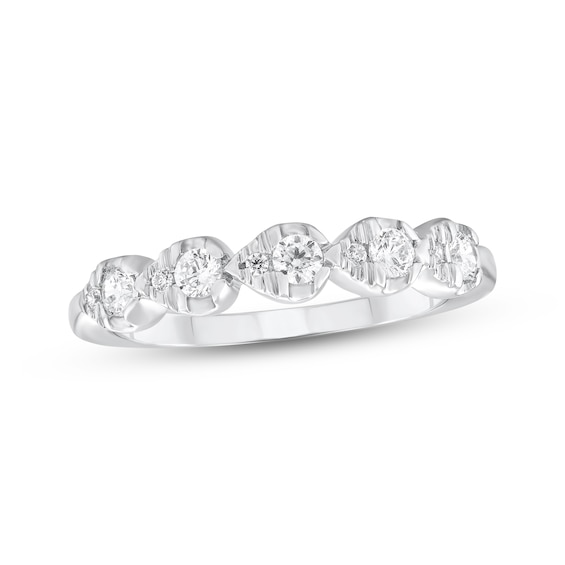Adore Diamond Pear Frame Anniversary Ring 1/3 ct tw 10K White Gold