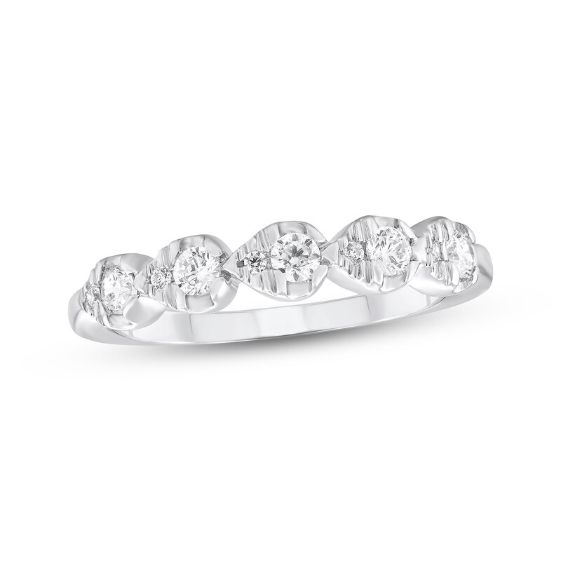 Main Image 1 of Diamond Pear Frame Anniversary Ring 1/3 ct tw 10K White Gold