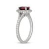Thumbnail Image 2 of Neil Lane Oval-Cut Rhodolite Garnet & Diamond Halo Engagement Ring 1/2 ct tw 14K White Gold
