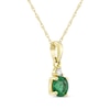 Thumbnail Image 2 of Natural Emerald & Diamond Accent Necklace 10K Yellow Gold 18"