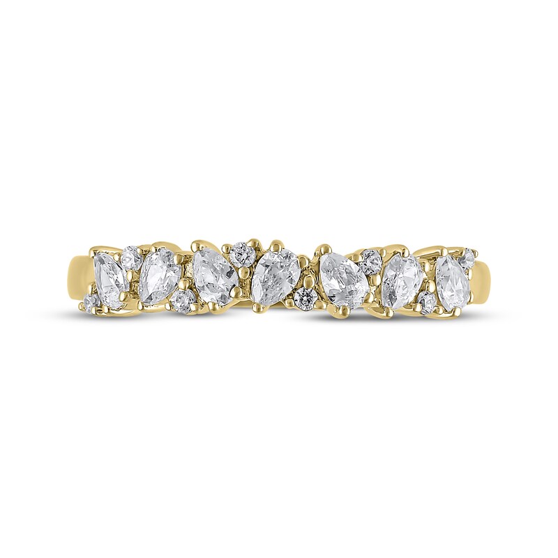 Main Image 3 of Adore Pear-Shaped & Round-Cut Diamond Scatter Anniversary Ring 1/2 ct tw 14K Yellow Gold