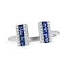 Thumbnail Image 1 of Square-Cut Natural Blue Sapphire & Diamond Deconstructed Ring 1/6 ct tw 14K White Gold