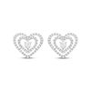 Thumbnail Image 2 of Diamond Double Heart Stud Earrings 1/4 ct tw 10K White Gold