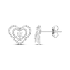 Thumbnail Image 3 of Diamond Double Heart Stud Earrings 1/4 ct tw 10K White Gold
