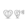 Thumbnail Image 1 of Diamond Double Heart Stud Earrings 1/2 ct tw 10K White Gold