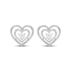 Thumbnail Image 2 of Diamond Double Heart Stud Earrings 1/2 ct tw 10K White Gold
