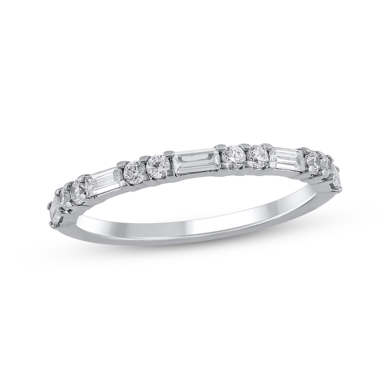 Main Image 1 of Adore Baguette & Round-Cut Diamond Anniversary Ring 1/2 ct tw 10K White Gold