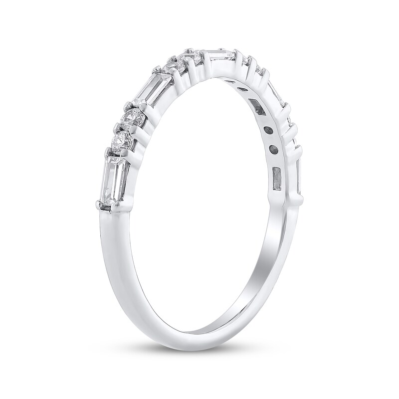 Main Image 2 of Adore Baguette & Round-Cut Diamond Anniversary Ring 1/2 ct tw 10K White Gold