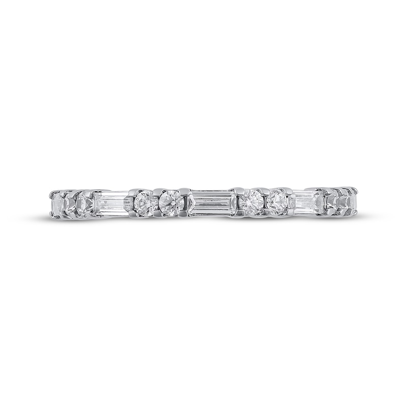 Main Image 3 of Adore Baguette & Round-Cut Diamond Anniversary Ring 1/2 ct tw 10K White Gold