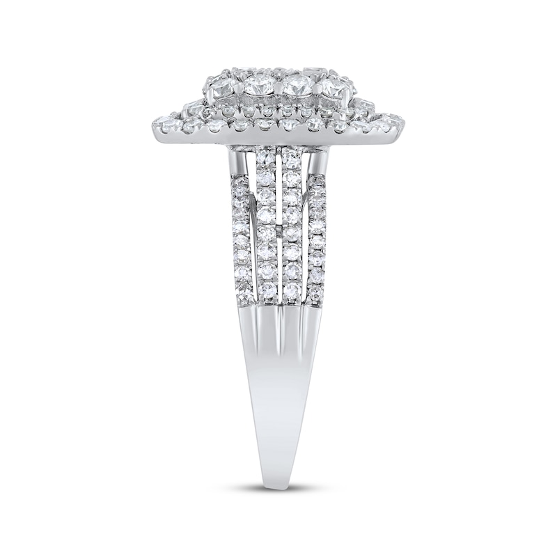 Main Image 2 of Adore Princess-Cut Diamond Quad Triple Halo Engagement Ring 2 ct tw 10K White Gold