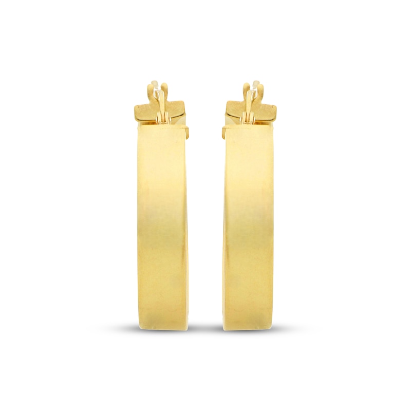 Main Image 2 of Flat Square Hoop Earrings 10K Yellow Gold 20mm