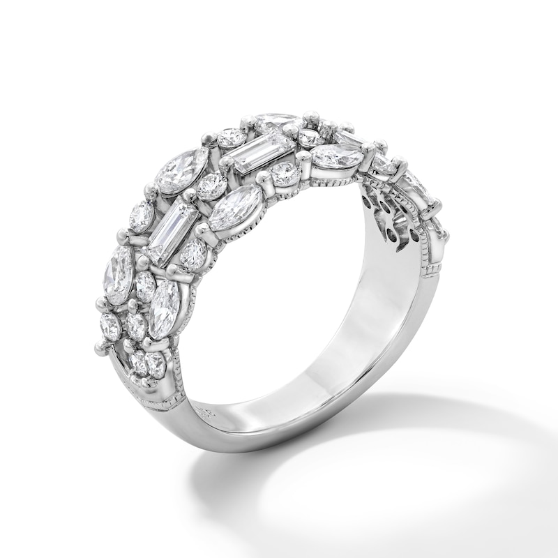 Main Image 3 of Neil Lane Artistry Baguette, Marquise, Pear & Round-Cut Lab-Grown Diamond Anniversary Ring 1-1/2 ct tw 14K White Gold