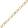 Thumbnail Image 2 of Diamond Quatrefoil & Oval Link Bracelet 3/4 ct tw 10K Yellow Gold 7&quot;