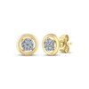 Thumbnail Image 1 of Multi-Diamond Circle Stud Earrings 1/8 ct tw 10K Yellow Gold