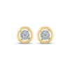 Thumbnail Image 2 of Multi-Diamond Circle Stud Earrings 1/8 ct tw 10K Yellow Gold