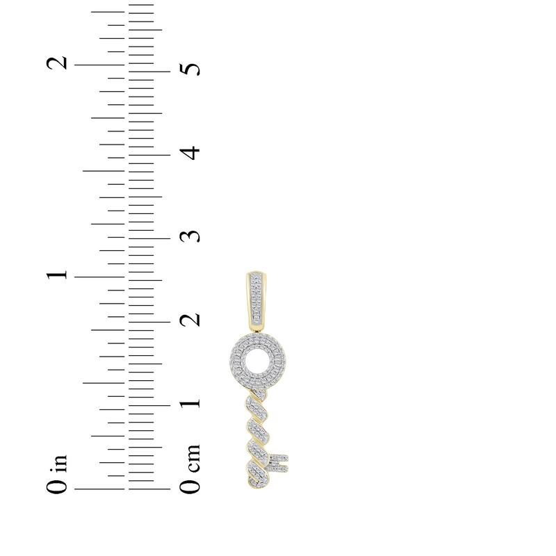 Main Image 3 of Men's Diamond Key Necklace Charm 1/4 ct tw 10K White Gold
