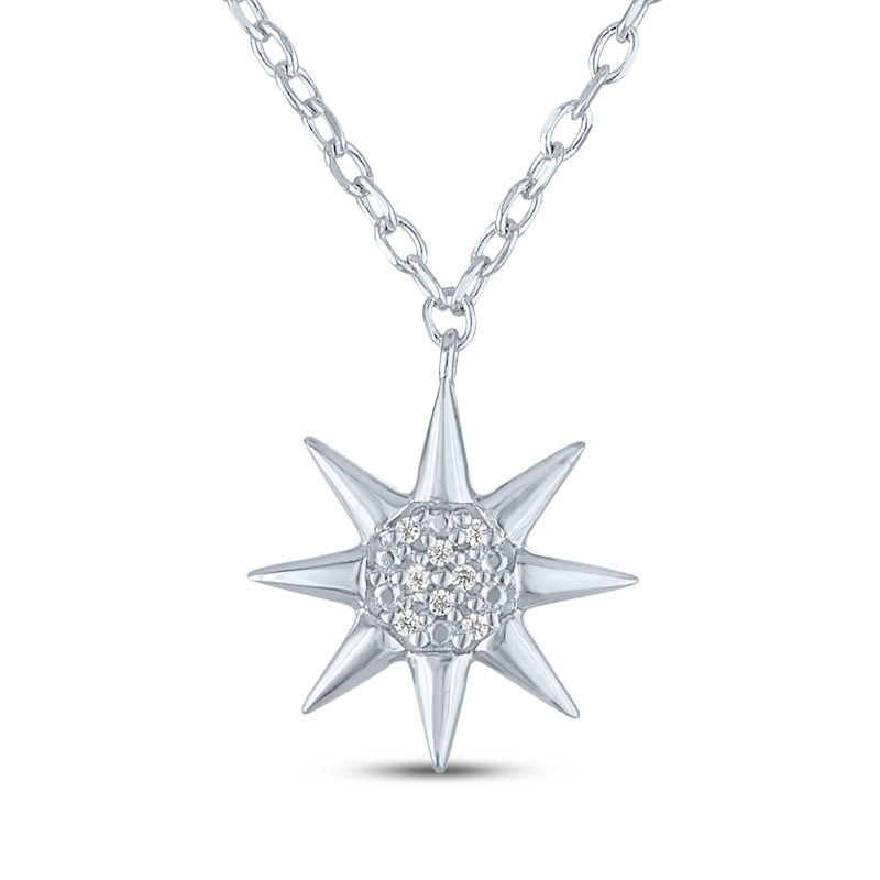 Main Image 2 of North Star Necklace with Diamond Accents Sterling Silver 18"