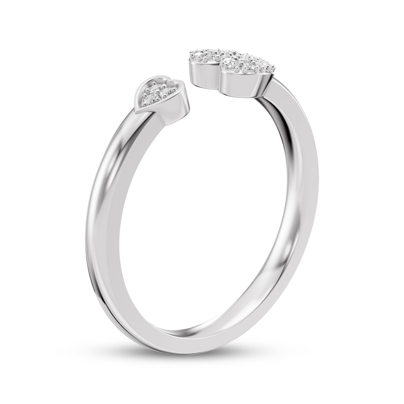 Main Image 2 of Diamond Hearts Deconstructed Ring 1/10 ct tw 10K White Gold