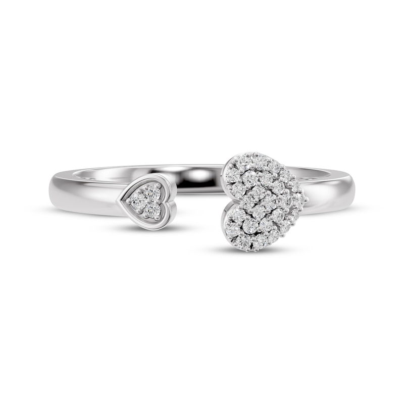Main Image 3 of Diamond Hearts Deconstructed Ring 1/10 ct tw 10K White Gold