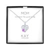 Thumbnail Image 1 of Heart-Shaped Pink Lab-Created Sapphire "Mom" Heart Necklace Sterling Silver 18"