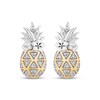 Thumbnail Image 2 of Disney Treasures Lilo & Stitch Diamond Pineapple Stud Earrings 1/15 ct tw Sterling Silver & 10K Yellow Gold