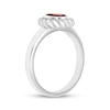 Thumbnail Image 3 of Oval-Cut Garnet Solitaire Twist Frame Ring Sterling Silver