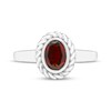 Thumbnail Image 4 of Oval-Cut Garnet Solitaire Twist Frame Ring Sterling Silver