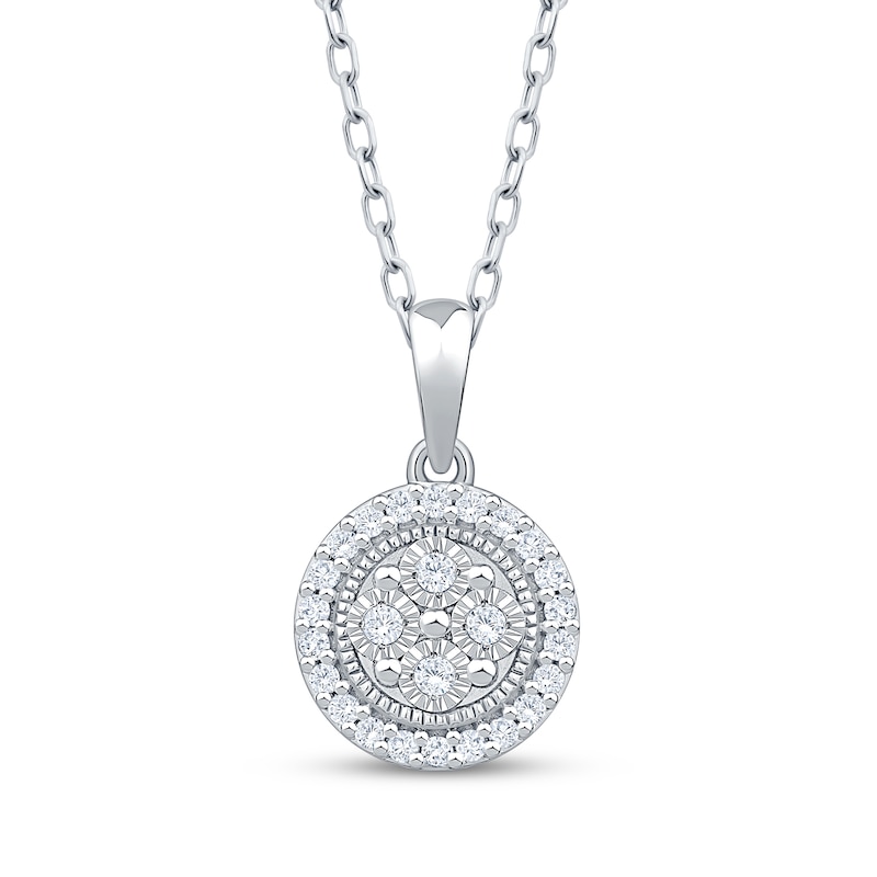 Main Image 2 of Diamond Vintage-Inspired Circle Halo Gift Set 3/8 ct tw Sterling Silver