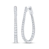 Thumbnail Image 1 of Lab-Grown Diamond Inside-Out Oval Hoop Earrings 2 ct tw 10K White Gold