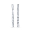 Thumbnail Image 2 of Lab-Grown Diamond Inside-Out Oval Hoop Earrings 2 ct tw 10K White Gold