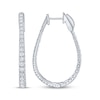 Thumbnail Image 3 of Lab-Grown Diamond Inside-Out Oval Hoop Earrings 2 ct tw 10K White Gold