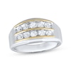 Thumbnail Image 1 of Men's Diamond Two-Row Wedding Band 1 ct tw 10K Two-Tone Gold