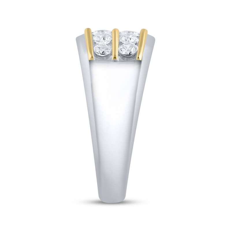 Main Image 2 of Men's Diamond Two-Row Wedding Band 1 ct tw 10K Two-Tone Gold