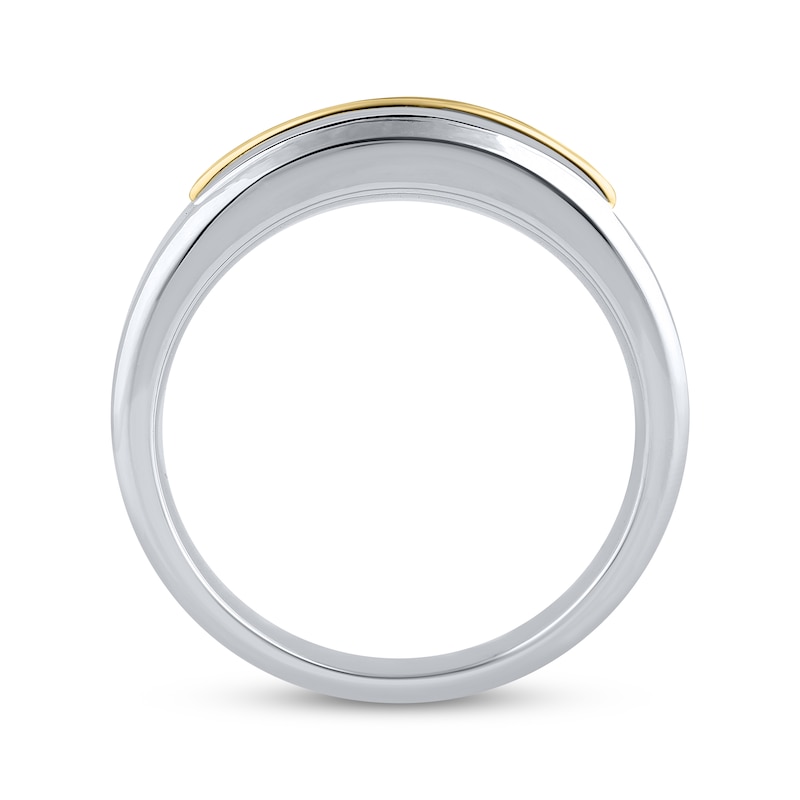 Main Image 3 of Men's Diamond Two-Row Wedding Band 1 ct tw 10K Two-Tone Gold