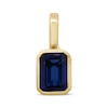 Thumbnail Image 1 of Emerald-Cut Blue Lab-Created Sapphire Bezel-Set Charm 10K Yellow Gold