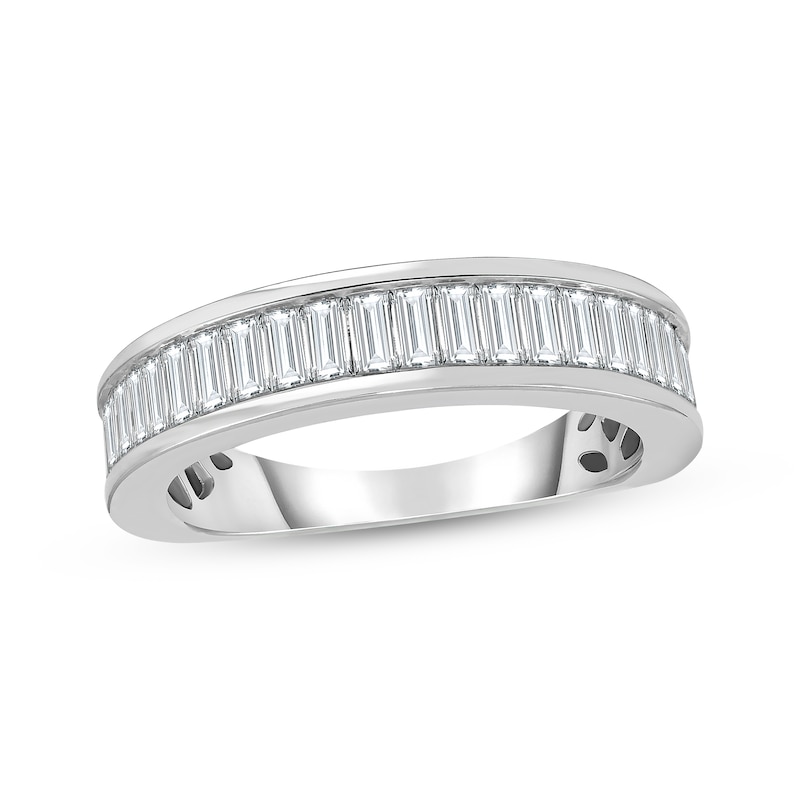 Main Image 1 of Baguette-Cut Lab-Grown Diamond Fashion Ring 1 ct tw 10K White Gold