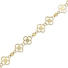 Thumbnail Image 2 of 6.9mm Flower Link Chain & Bead Bracelet Solid 14K Yellow Gold 7.5"