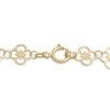 Thumbnail Image 3 of 6.9mm Flower Link Chain & Bead Bracelet Solid 14K Yellow Gold 7.5"