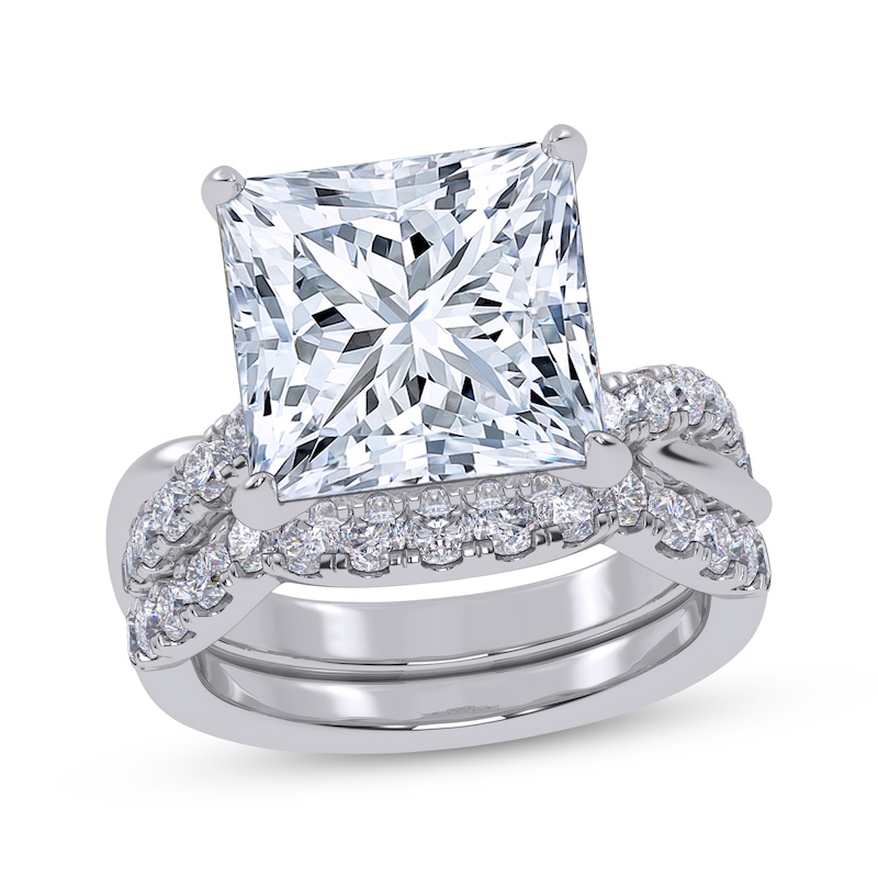 Main Image 1 of Adore Princess-Cut Lab-Grown Diamond Bridal Set 6 ct tw 14K White Gold