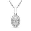 Thumbnail Image 3 of Multi-Diamond Oval Necklace & Stud Earrings Gift Set 1/3 ct tw 10K White Gold