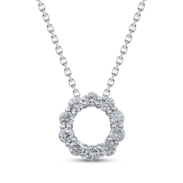 Adore Heirloom Certified Diamond Circle Necklace 3/8 ct tw Platinum 18"